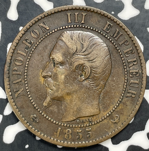 1855-W France 10 Centimes Lot#C0329