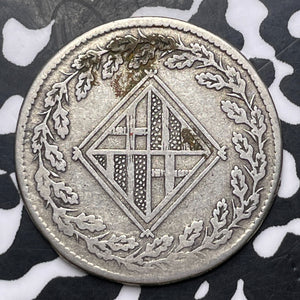 1810 Spain Barcelona 1 Peseta Lot#MK356 Silver!