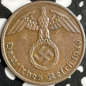 1940-A Germany 1 Pfennig Lot#D8833 High Grade! Beautiful!