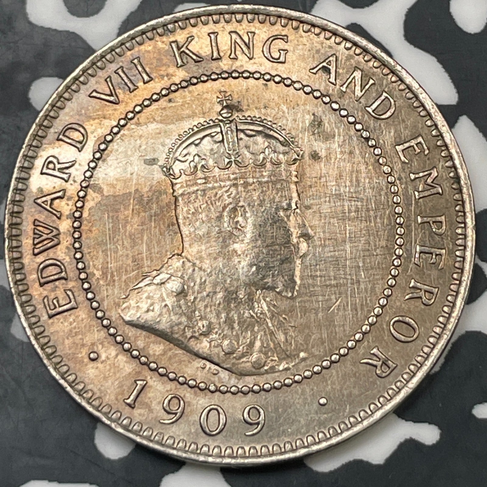 1909 Jamaica 1/2 Half Penny Lot# N3848 Beautiful Detail, Old Cleaning