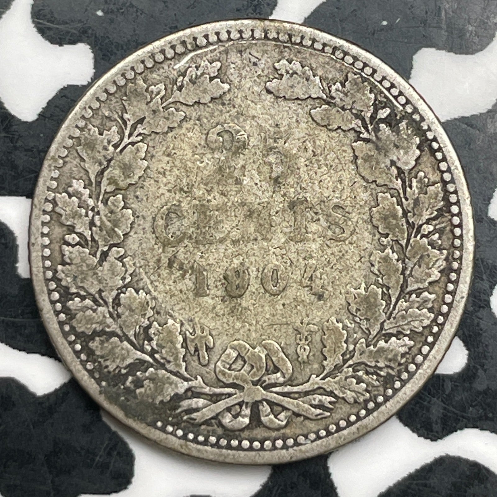 1904 Netherlands 25 Cents Lot#F7991 Silver!