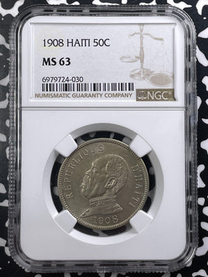 1908 Haiti 50 Centimes NGC MS63 Lot#G9149 Choice UNC!