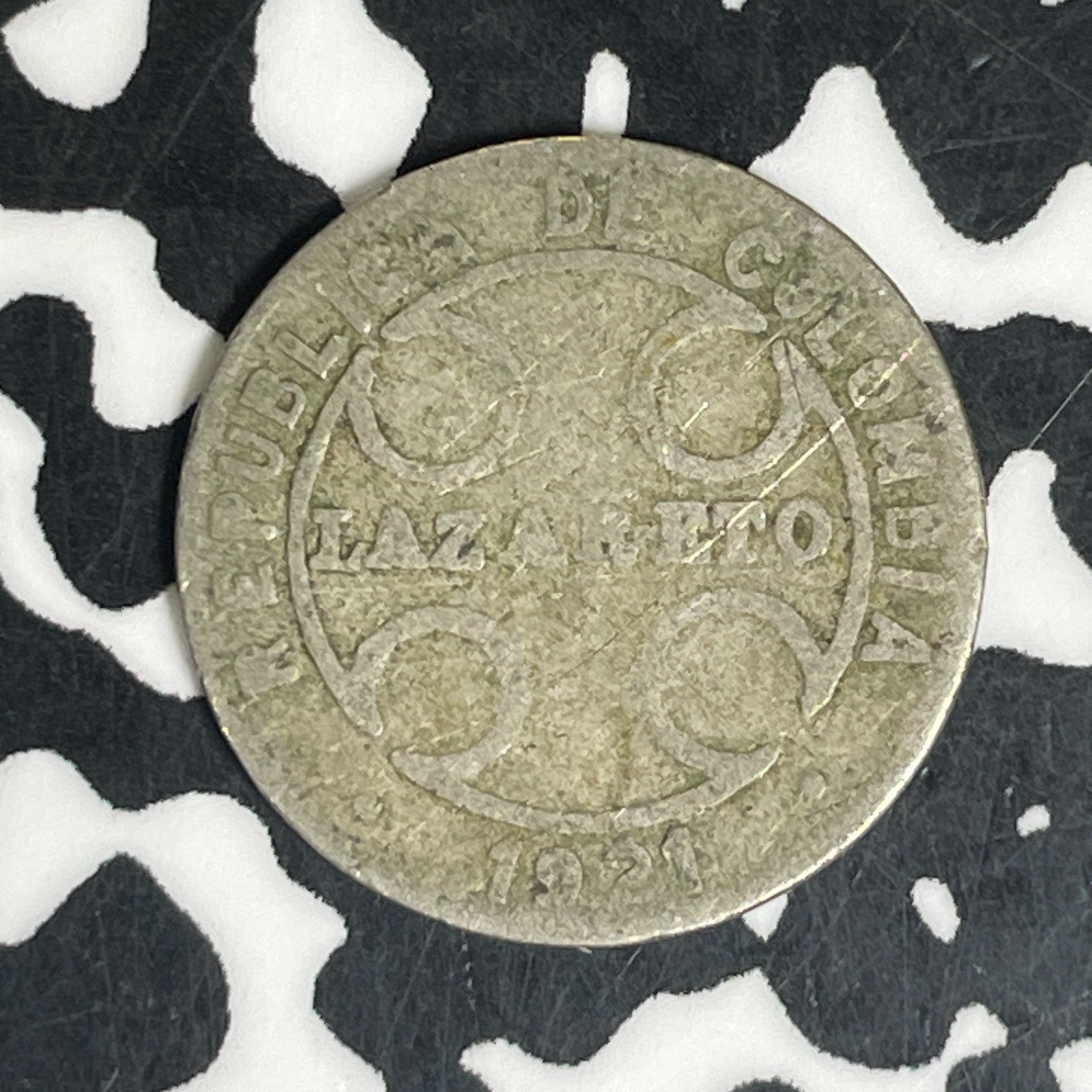 1921 Colombia Leper Colony 1 Centavo Lot#C6133