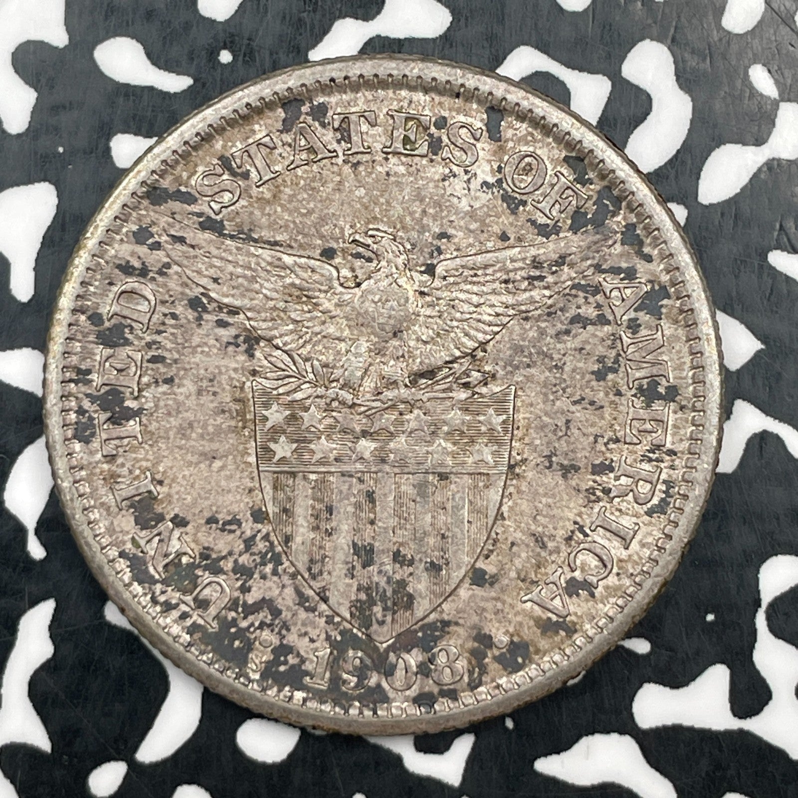 1908-S U.S. Philippines 1 Peso Lot#JM1820 Large Silver! Nice!