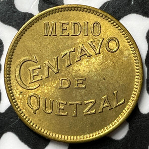 1932 Guatemala 1/2 Centavo Half Centavo Lot#D7292 High Grade! Beautiful!