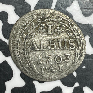 1703-IAR Germany Hesse-Darmstadt 1 Albus Lot#T6518 Silver! Scarce!