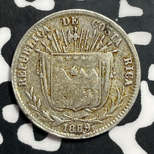 1889 Costa Rica 10 Centavos Lot#E9225 Silver!