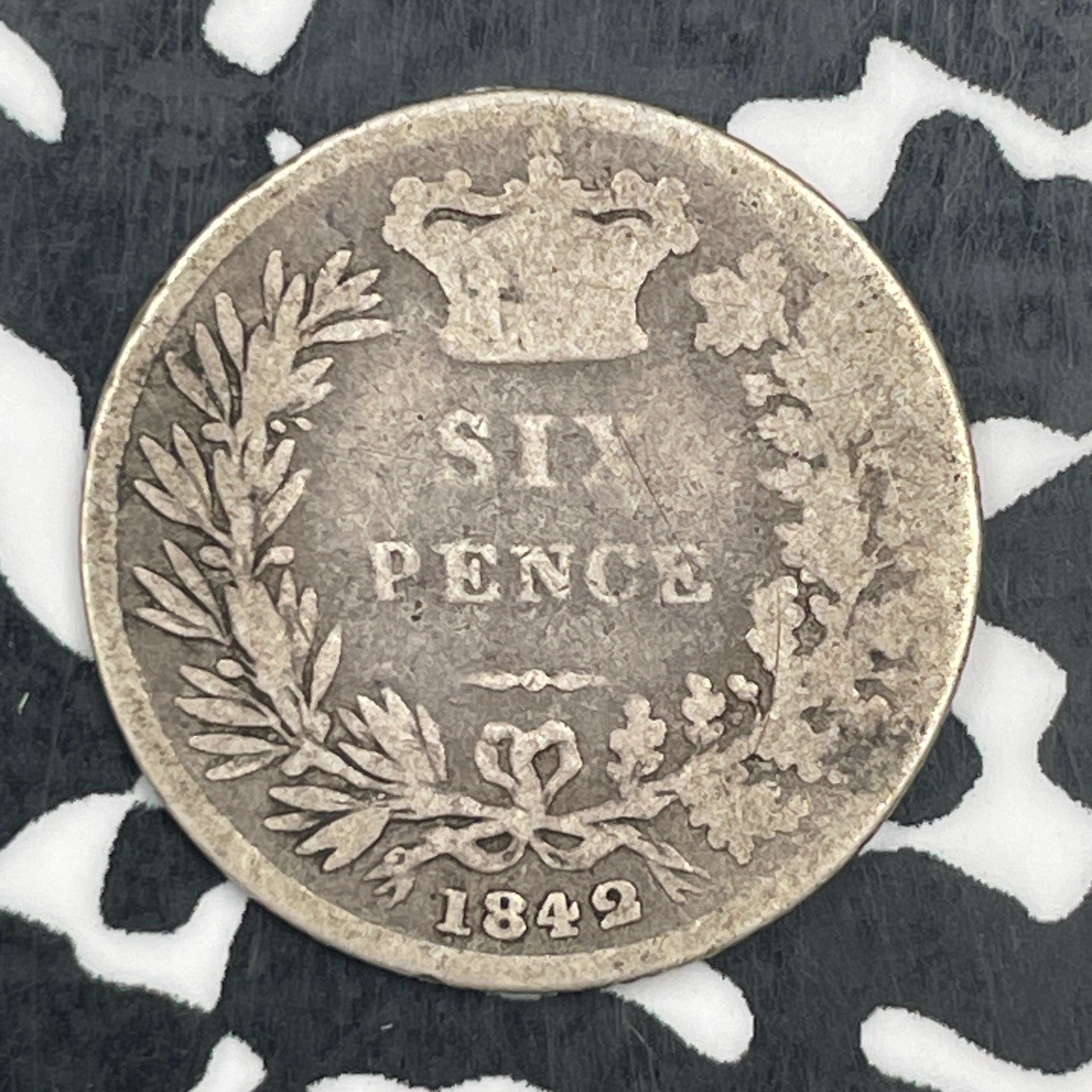 1842 Great Britain 6 Pence Sixpence Lot#F8816 Silver! Low Mintage