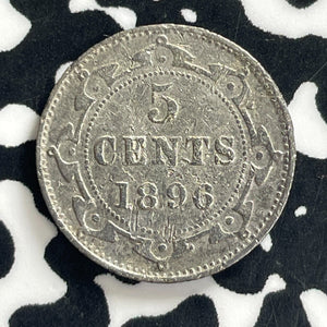 1896 Newfoundland 5 Cents Lot#C1235 Silver! Nice Detail, Pitted