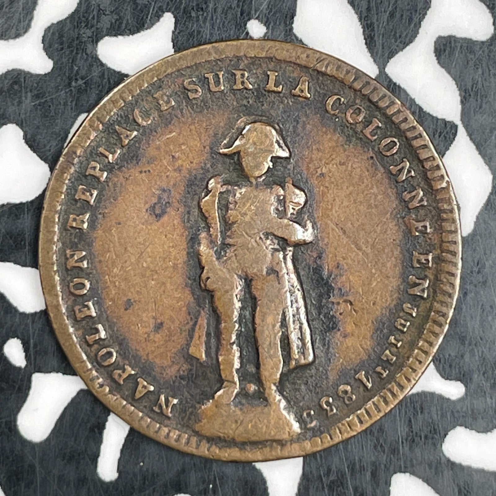 1833 France Napoleon Statue Restoration Jeton Lot#N1639 23mm