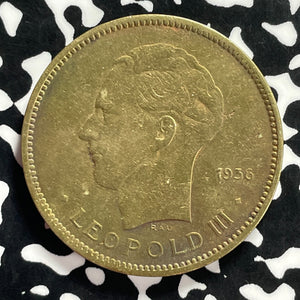 1936 Belgian Congo 5 Francs Lot#T9705