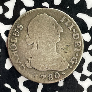 1780-CF Spain 2 Reales Lot#C1114 Silver!