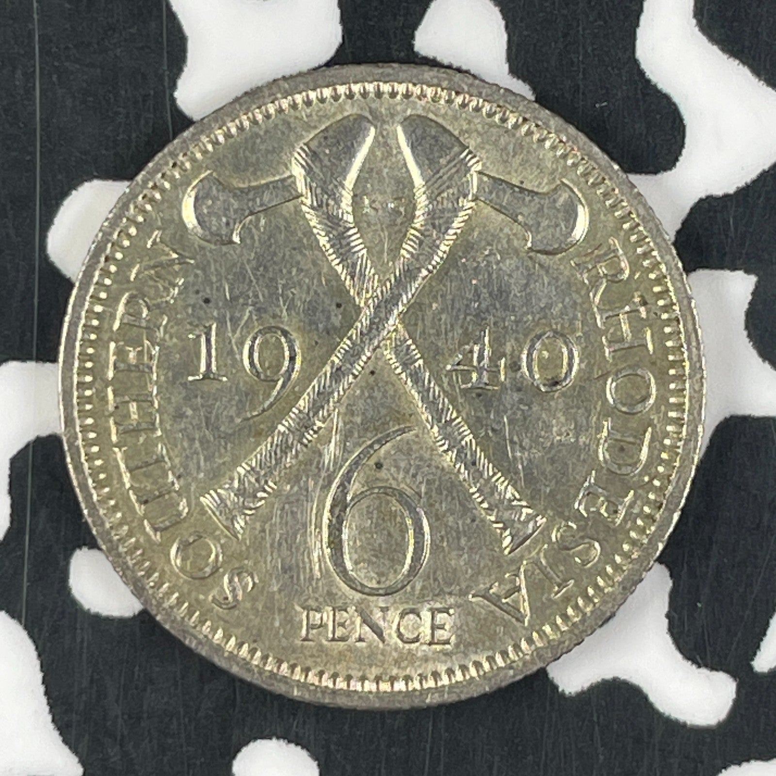 1940 Southern Rhodesia 6 Pence Lot#JM1137 Silver! High Grade! Beautiful!