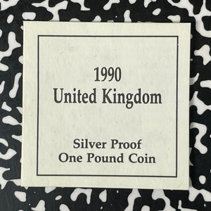 1990 Great Britain £1 Pound Lot#B2554 Silver! Proof! W/ Box & C.O.A.