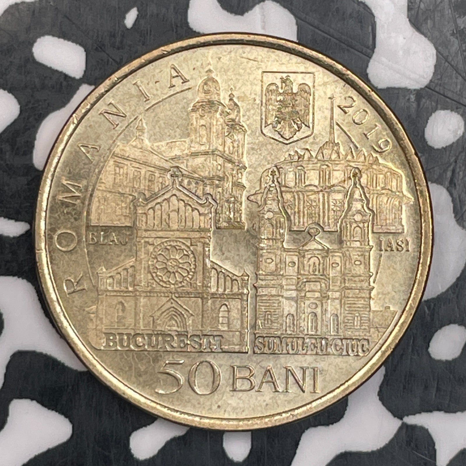 2019 Romania 50 Bani Lot#N0072 High Grade! Beautiful! KM#450 Pope Francis