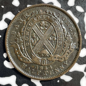 1844 Lower Canada Montreal 1/2 Penny Half Penny Token Lot#E6111