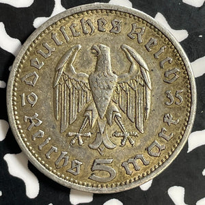 1935-A Germany 5 Mark Lot#E9369 Silver!