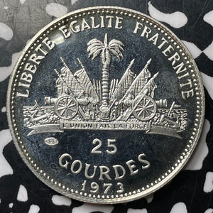 1973 Haiti 25 Gourdes Lot#E9532 Silver! Proof!