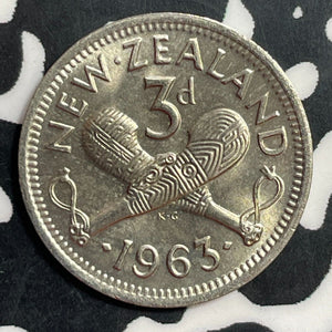 1963 New Zealand 3 Pence Threepence Lot#E7625 High Grade! Beautiful!