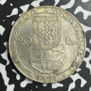 1953 Portugal 20 Escudos Lot#T6715 Silver!