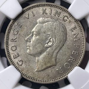 1937 New Zealand 1 Shilling NGC AU53 Lot#MK110 Silver!