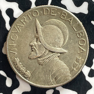 1930 Panama 1/4 Balboa Lot#T7640 Silver! Nice!