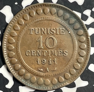 1911-A Tunisia 10 Centimes Lot#E9166