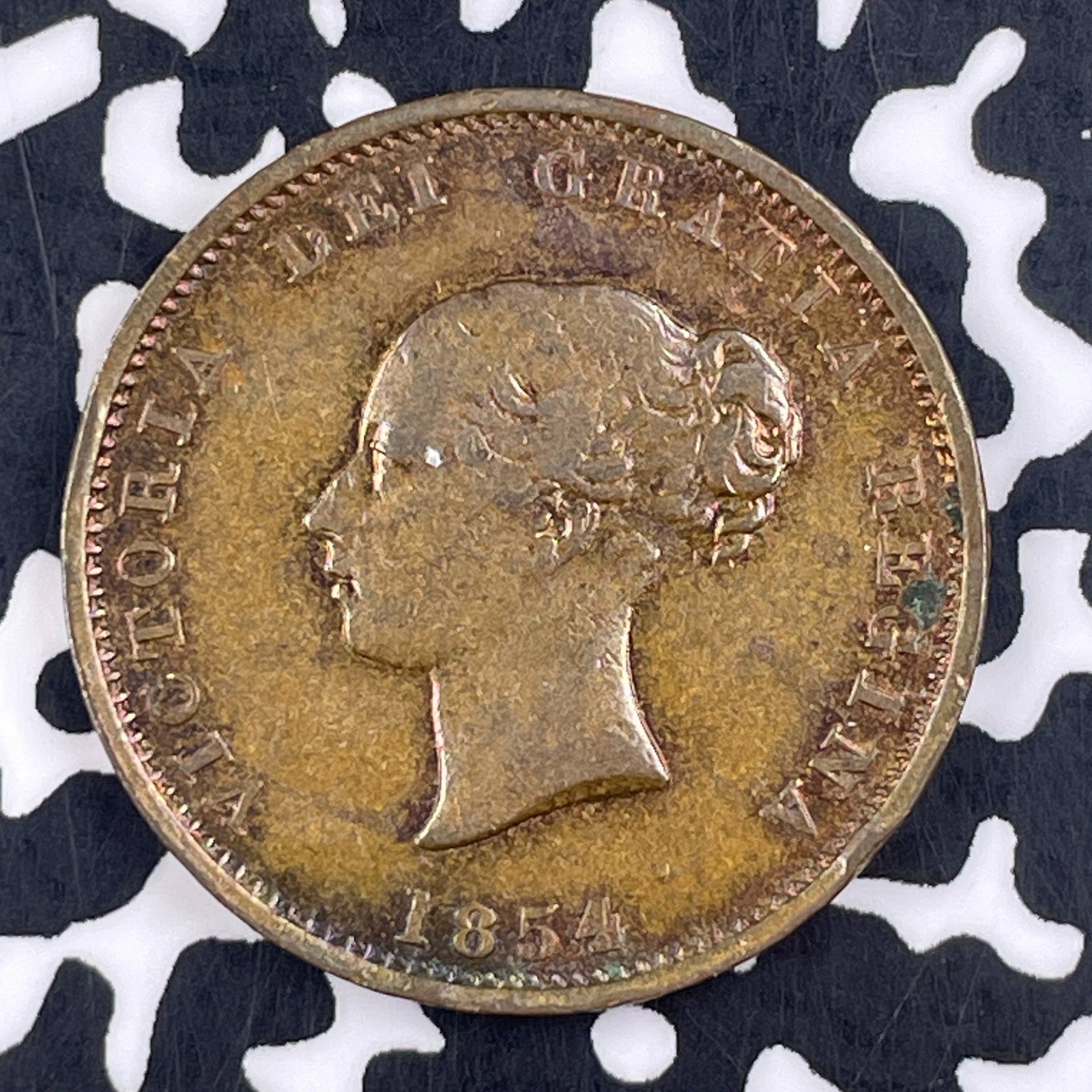 1854 New Brunswick 1/2 Penny Half Penny Token Lot#F4983 Cleaned