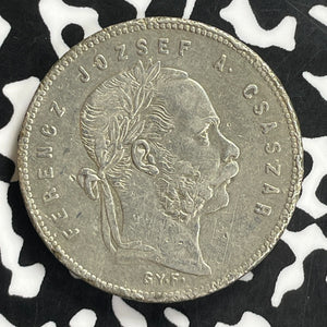 1869 Hungary 1 Forint Lot#C0135 Silver! Nice Detail, Rim Hits