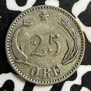 1900/800 Denmark 25 Ore Lot#T1342 Silver!