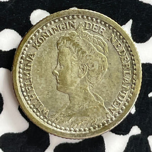1918 Netherlands 10 Cents Lot#T7519 Silver!