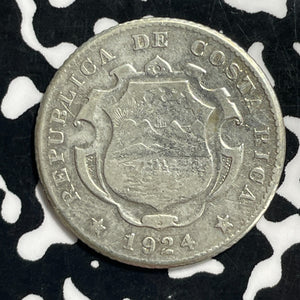 1924 Costa Rica 25 Centimos Lot#C0474 Silver!