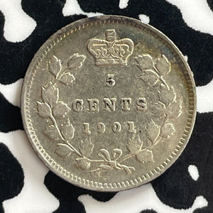 1901 Canada 5 Cents Lot#T7705 Silver! Nice!