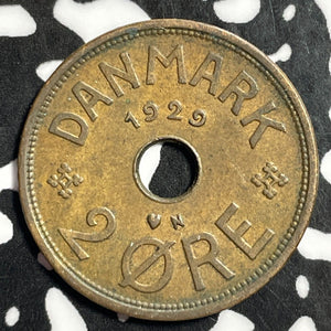 1929 Denmark 2 Ore Lot#E4102