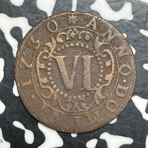 1730 Germany Waldeck 6 Pfennig Lot#T6443 Scarce!