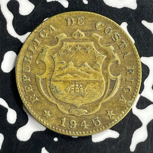 1945 Costa Rica 25 Centimos Lot#T6801