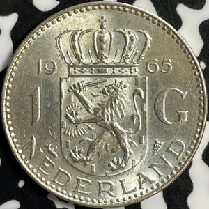 1965 Netherlands 1 Gulden Lot#D8506 High Grade! Beautiful!