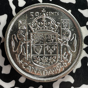 1956 Canada 50 Cents Lot#T7480 Silver! High Grade! Beautiful!