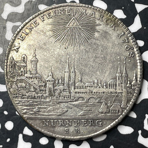 1768-SR Germany Nurnberg City View 1 Thaler Lot#JM8379 Large Silver! DAV-2494