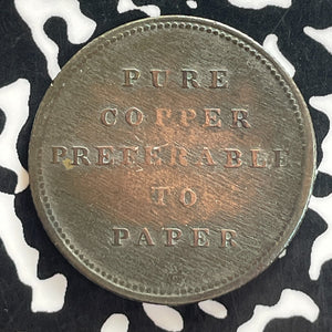 (1820-30) Canada Thomas Halliday Pure Copper 1/2 Penny Token Lot#T7696