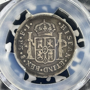 1811-So FJ Chile 2 Reales PCGS F12 Lot#G710 Silver! Very Scarce! Calico-941