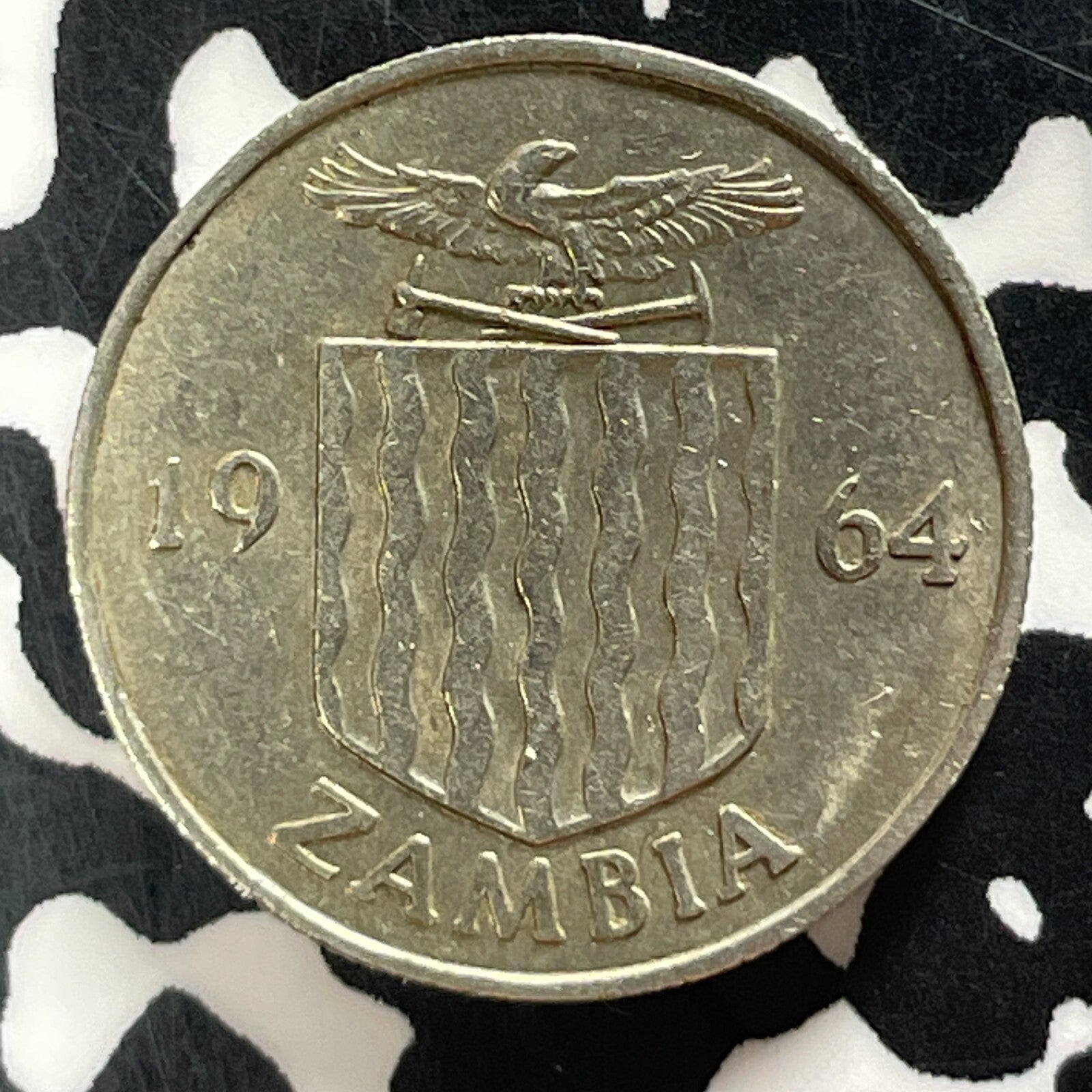 1964 Zambia 6 Pence Sixpence Lot#T4182 High Grade! Beautiful!