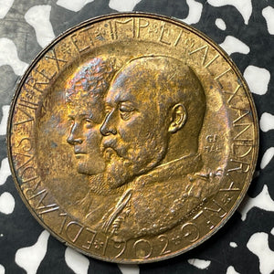 1902 Great Britain Edward VII Coronation Kidderminster Medal Lot#E6912 35mm