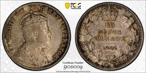 1906 Canada 10 Cents PCGS AU55 Lot#G162 Silver!