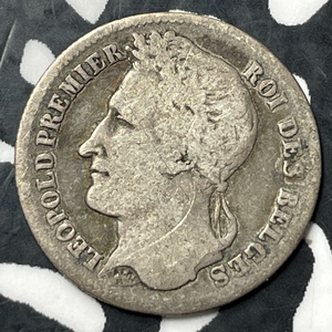 1834 Belgium 1/4 Franc Lot#E6877 Silver! Better Date