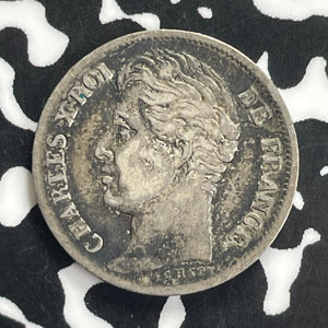 1828-A France 1/2 Franc Half Franc Lot#C0177 Silver!