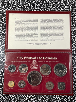 1975 Bahamas 9 Coin Specimen Set Lot#B1610 Original Case