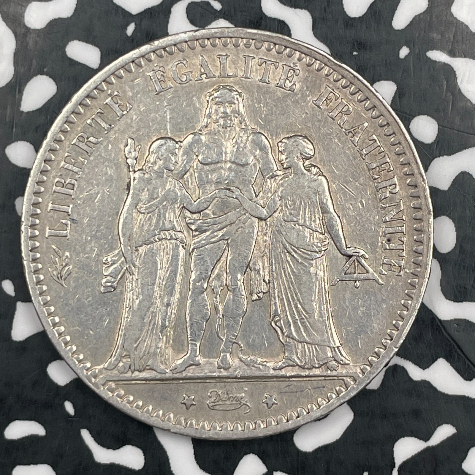 1876-A France 5 Francs Lot#JM2105 Large Silver!