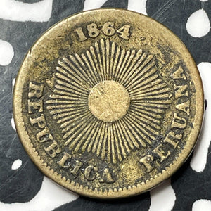 1864 Peru 1 Centavo Lot#E9411