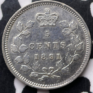 1891 Canada 5 Cents Lot#JM9031 Silver! High Grade! Beautiful!